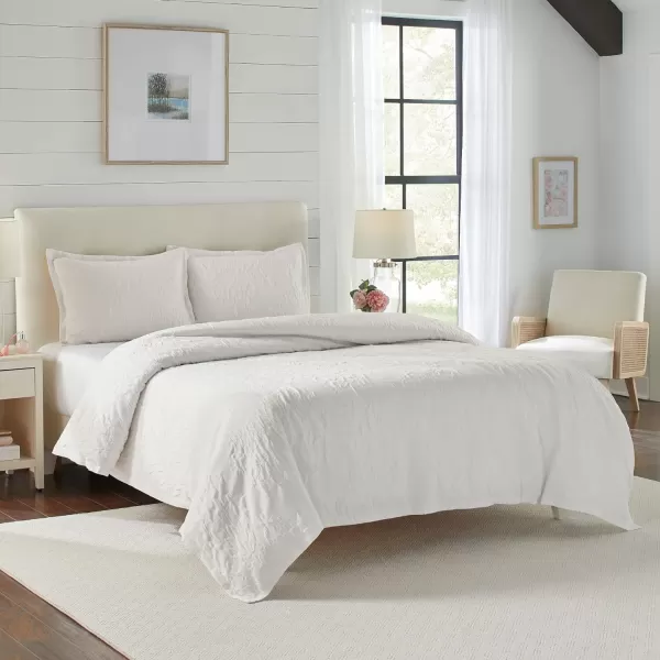 Laura Ashley Home- Queen Duvet Cover Set, Cotton Reversible Bedding with Matching Sham, Farmhouse Home Décor 