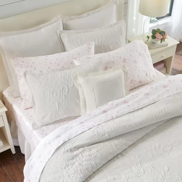 Laura Ashley Home- Queen Duvet Cover Set, Cotton Reversible Bedding with Matching Sham, Farmhouse Home Décor 