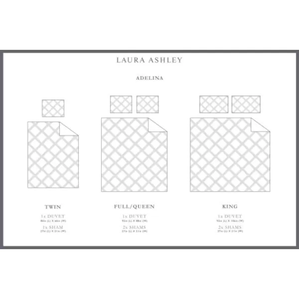 Laura Ashley Home - Queen Duvet Cover Set, Reversible Cotton Bedding with Matching Shams &amp; Button Closure, All Season Home Decor 