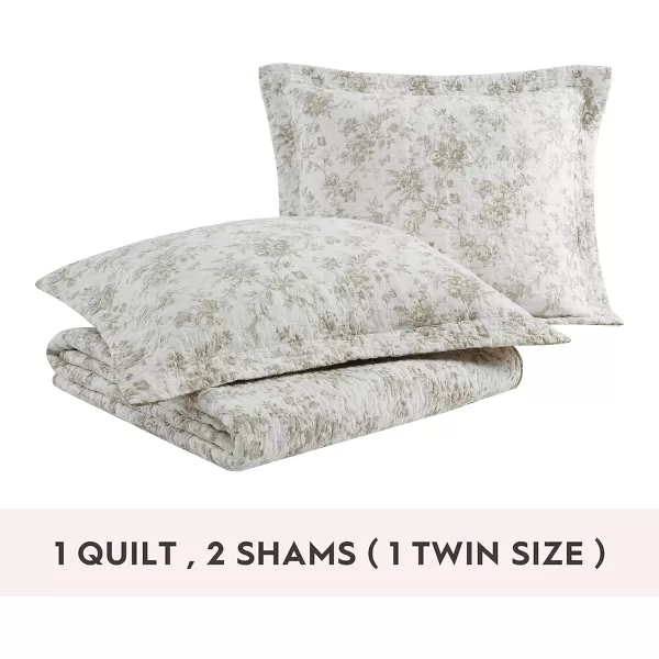 Laura Ashley Home - Queen Quilt Set, Reversible Floral Cotton Bedding with Matching Shams, Home Decor for All Seasons 