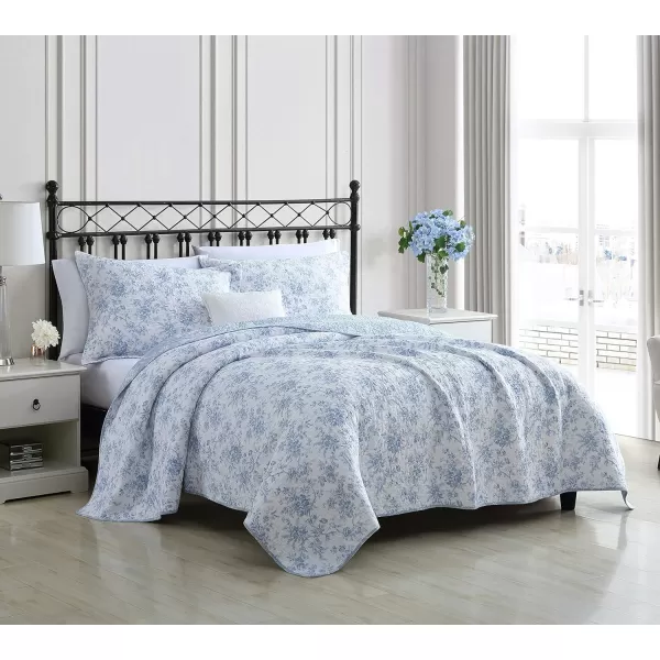 Laura Ashley Home - Queen Quilt Set, Reversible Floral Cotton Bedding with Matching Shams, Home Decor for All Seasons 