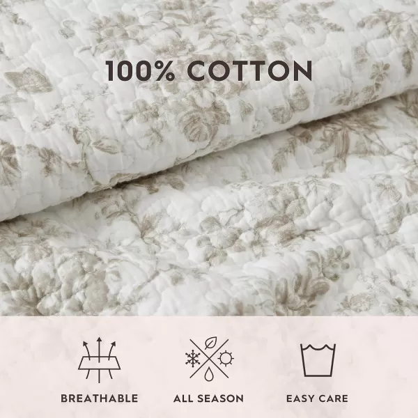 Laura Ashley Home - Queen Quilt Set, Reversible Floral Cotton Bedding with Matching Shams, Home Decor for All Seasons 