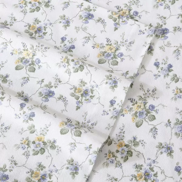 Laura Ashley Home - Queen Sheets, Cotton Flannel Bedding Set, Brushed for Extra Softness &amp; Comfort 