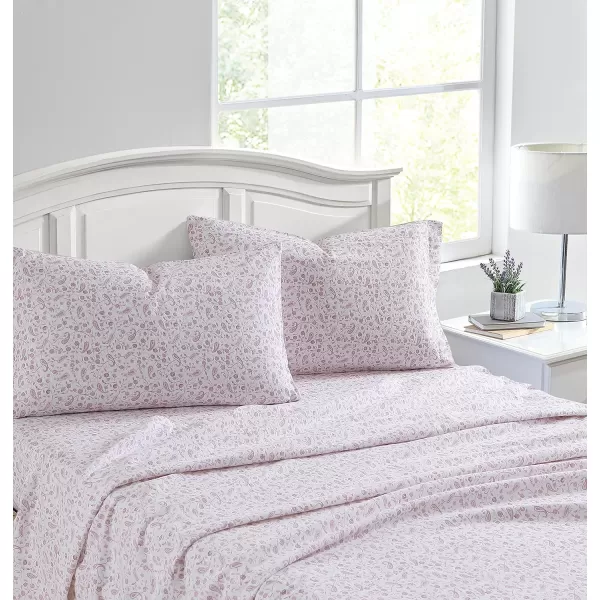 Laura Ashley Home - Queen Sheets, Cotton Flannel Bedding Set, Brushed for Extra Softness &amp; Comfort 