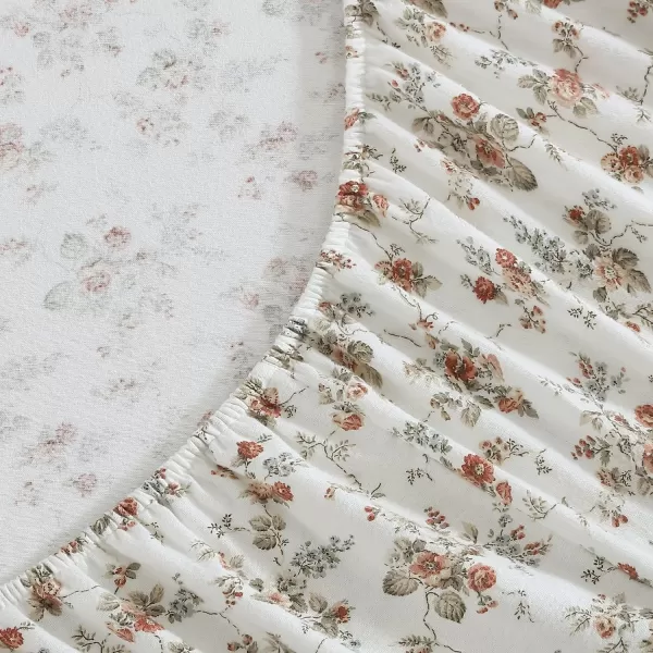 Laura Ashley Home - Queen Sheets, Cotton Flannel Bedding Set, Brushed for Extra Softness &amp; Comfort 