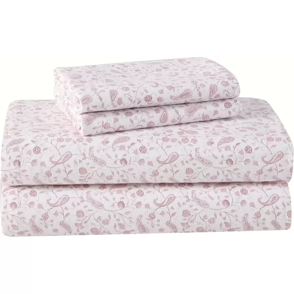Laura Ashley Home - Queen Sheets, Cotton Flannel Bedding Set, Brushed for Extra Softness &amp; Comfort 