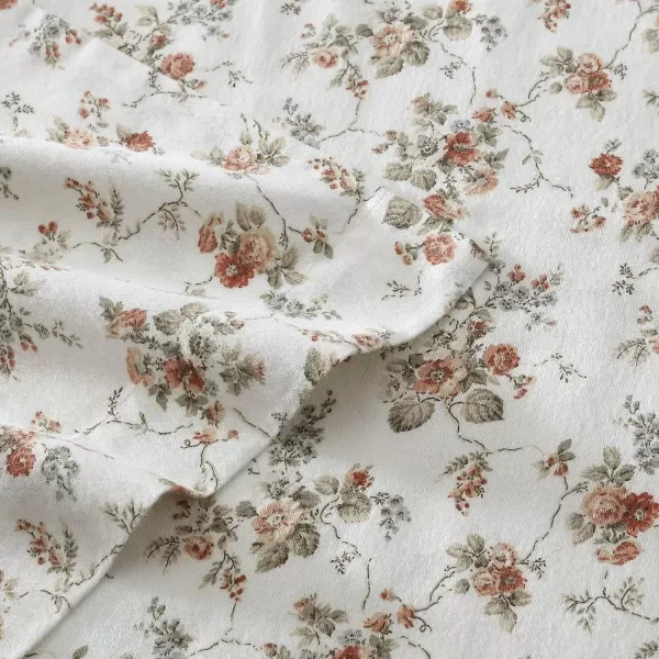 Laura Ashley Home - Queen Sheets, Cotton Flannel Bedding Set, Brushed for Extra Softness &amp; Comfort 