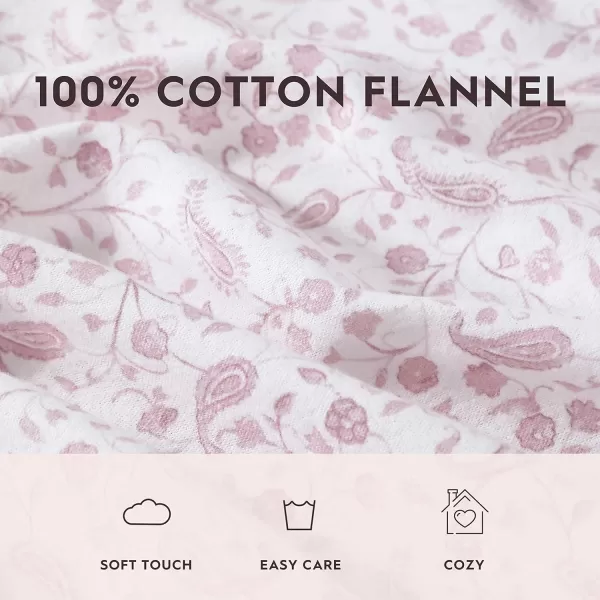 Laura Ashley Home - Queen Sheets, Cotton Flannel Bedding Set, Brushed for Extra Softness &amp; Comfort 