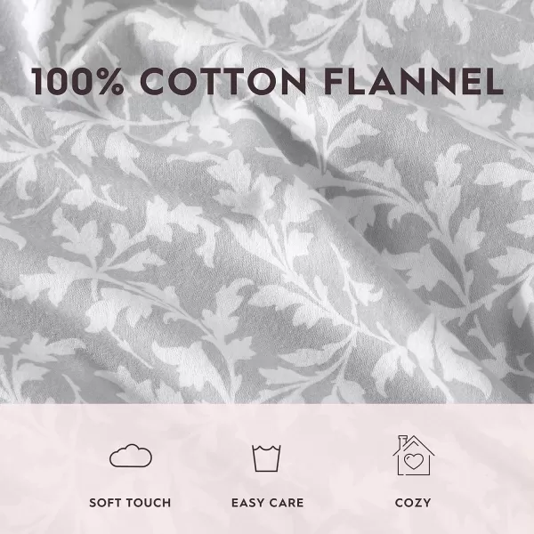 Laura Ashley Home - Queen Sheets, Cotton Flannel Bedding Set, Brushed for Extra Softness &amp; Comfort 