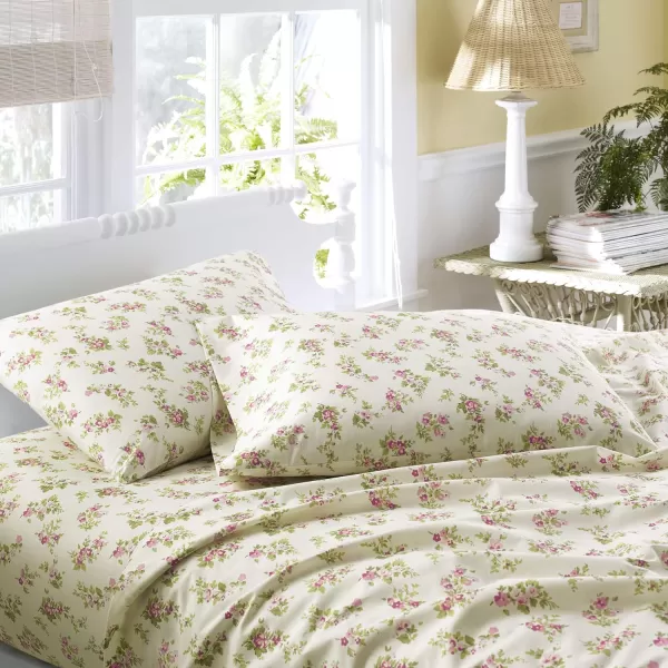 Laura Ashley Home - Queen Sheets, Cotton Flannel Bedding Set, Brushed for Extra Softness &amp; Comfort 