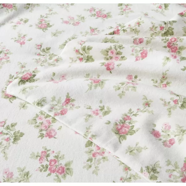 Laura Ashley Home - Queen Sheets, Cotton Flannel Bedding Set, Brushed for Extra Softness &amp; Comfort 