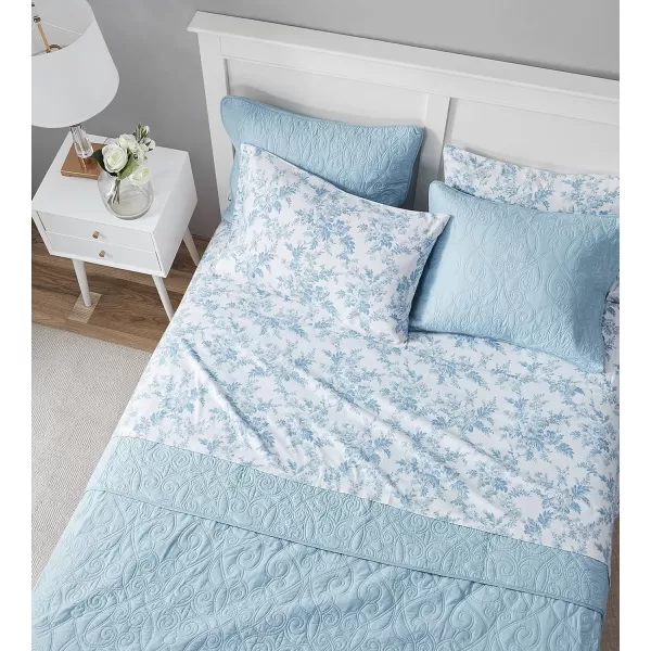 Laura Ashley Home - Queen Sheets, Cotton Flannel Bedding Set, Brushed for Extra Softness &amp; Comfort 