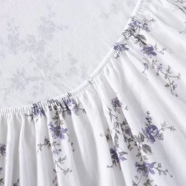 Laura Ashley Home - Queen Sheets, Cotton Flannel Bedding Set, Brushed for Extra Softness &amp; Comfort 