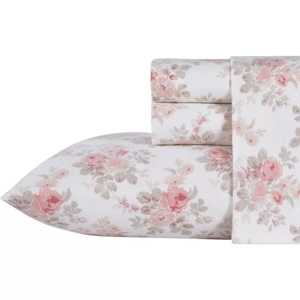 Laura Ashley Home - Queen Sheets, Cotton Flannel Bedding Set, Brushed for Extra Softness &amp; Comfort 