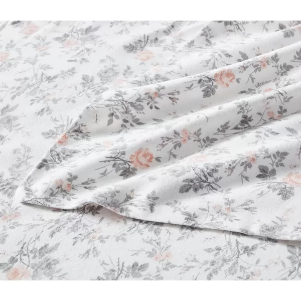 Laura Ashley Home - Queen Sheets, Cotton Flannel Bedding Set, Brushed for Extra Softness &amp; Comfort 