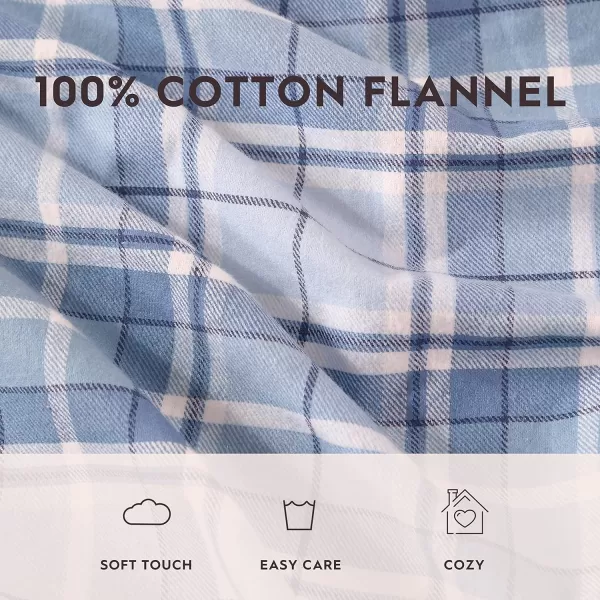 Laura Ashley Home - Queen Sheets, Cotton Flannel Bedding Set, Brushed for Extra Softness &amp; Comfort 