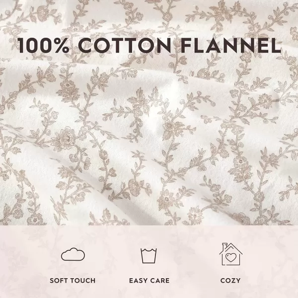 Laura Ashley Home - Queen Sheets, Cotton Flannel Bedding Set, Brushed for Extra Softness &amp; Comfort 