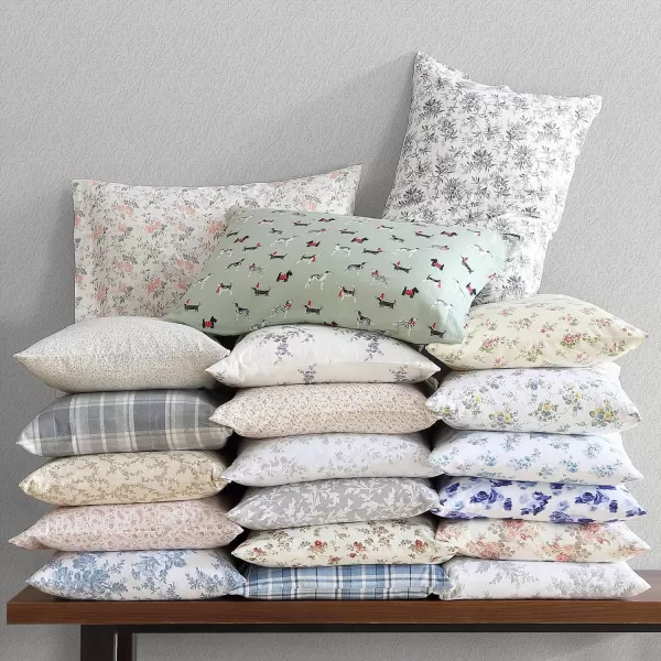Laura Ashley Home - Queen Sheets, Cotton Flannel Bedding Set, Brushed for Extra Softness &amp; Comfort 