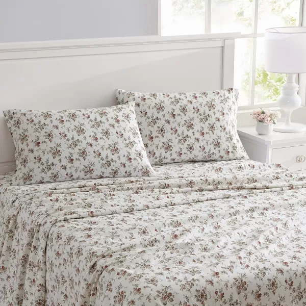 Laura Ashley Home - Queen Sheets, Cotton Flannel Bedding Set, Brushed for Extra Softness &amp; Comfort 