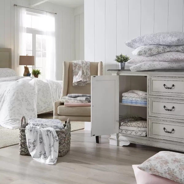Laura Ashley Home - Queen Sheets, Cotton Flannel Bedding Set, Brushed for Extra Softness &amp; Comfort 