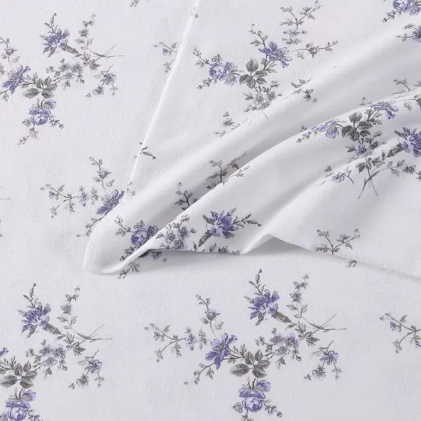 Laura Ashley Home - Queen Sheets, Cotton Flannel Bedding Set, Brushed for Extra Softness &amp; Comfort 