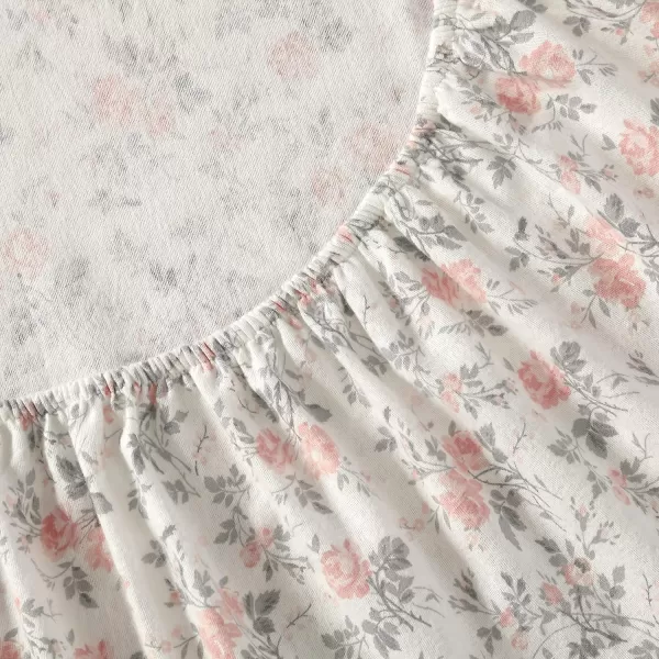 Laura Ashley Home - Queen Sheets, Cotton Flannel Bedding Set, Brushed for Extra Softness &amp; Comfort 