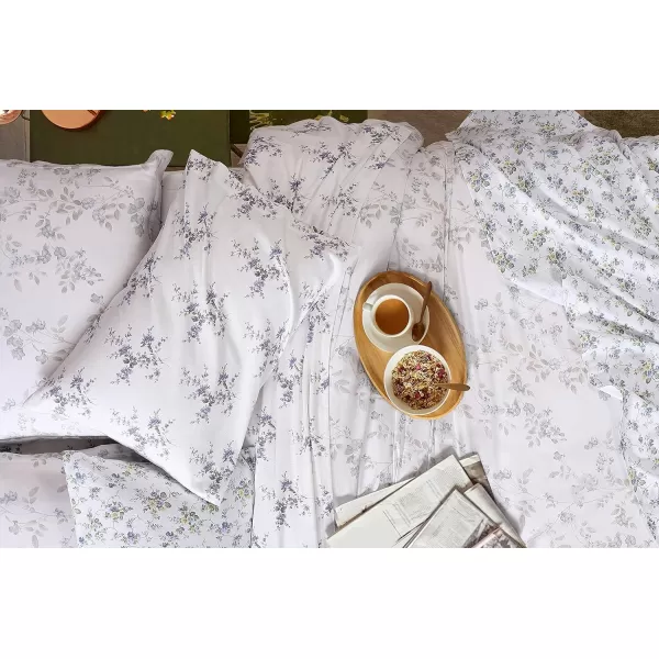 Laura Ashley Home - Queen Sheets, Cotton Flannel Bedding Set, Brushed for Extra Softness &amp; Comfort 