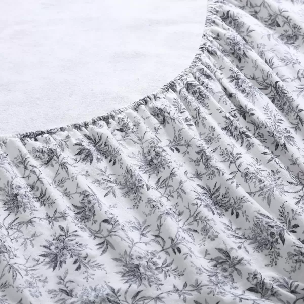Laura Ashley Home - Queen Sheets, Cotton Flannel Bedding Set, Brushed for Extra Softness &amp; Comfort 