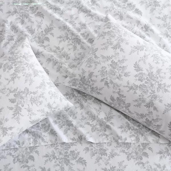 Laura Ashley Home - Queen Sheets, Cotton Flannel Bedding Set, Brushed for Extra Softness &amp; Comfort 