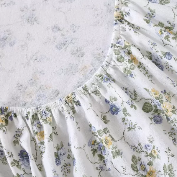 Laura Ashley Home - Queen Sheets, Cotton Flannel Bedding Set, Brushed for Extra Softness &amp; Comfort 