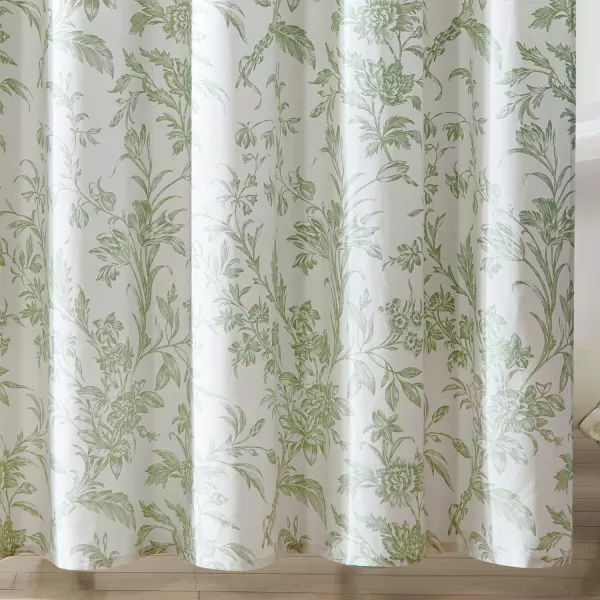 Laura Ashley Home - Shower Curtain, Stylish Cotton Bathroom Decor, Elegant Floral Home Decor 