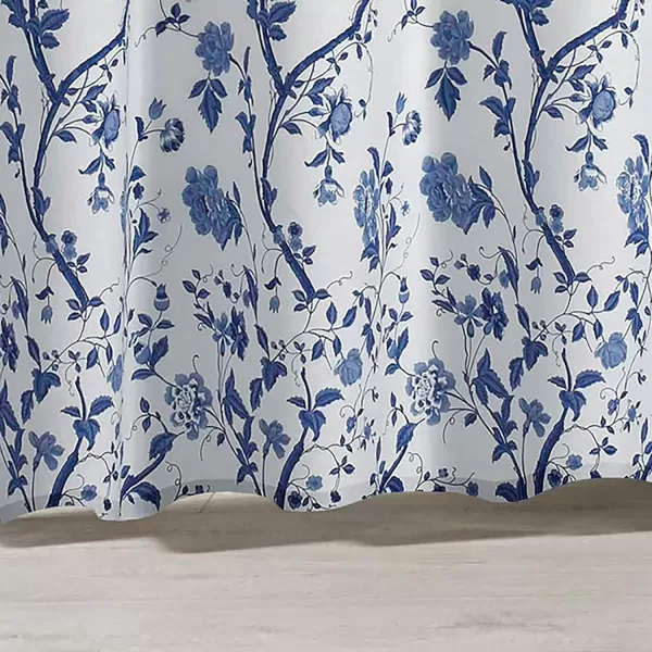Laura Ashley Home - Shower Curtain, Stylish Cotton Bathroom Decor, Elegant Floral Home Decor 