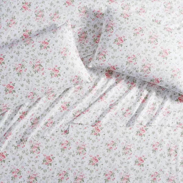 Laura Ashley Home - Standard Pillowcase Set, Cotton Sateen Bedding, Smooth &amp; Wrinkle-Resistant 