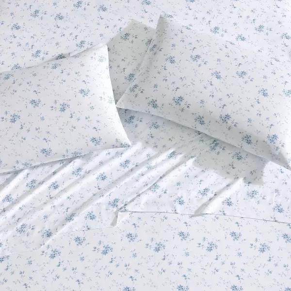 Laura Ashley Home - Standard Pillowcase Set, Cotton Sateen Bedding, Smooth &amp; Wrinkle-Resistant 