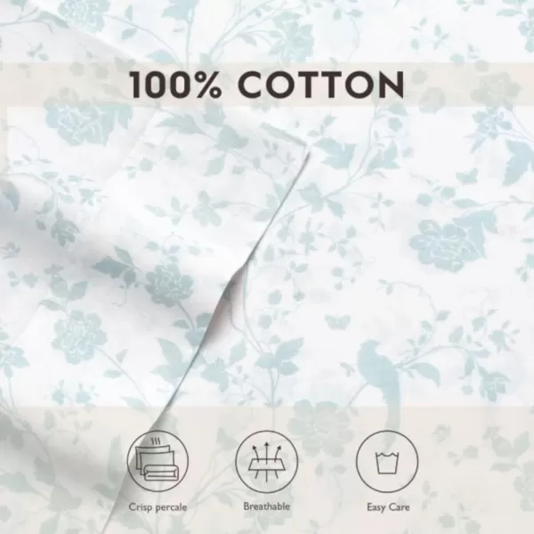 Laura Ashley Home - Standard Pillowcase Set, Cotton Sateen Bedding, Smooth &amp; Wrinkle-Resistant 