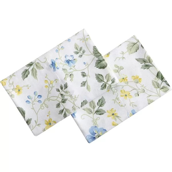 Laura Ashley Home - Standard Pillowcase Set, Cotton Sateen Bedding, Smooth &amp; Wrinkle-Resistant 