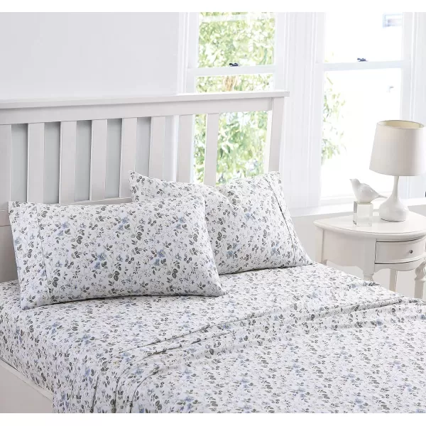 Laura Ashley Home - Standard Pillowcase Set, Cotton Sateen Bedding, Smooth &amp; Wrinkle-Resistant 