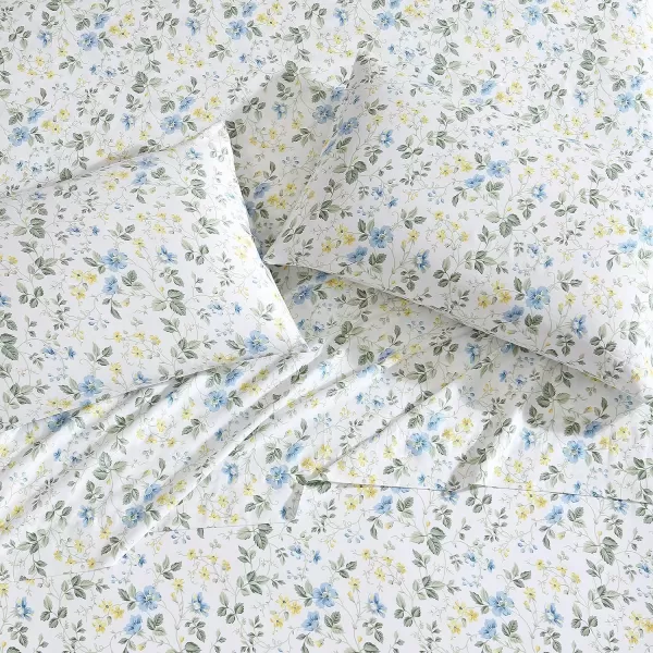 Laura Ashley Home - Standard Pillowcase Set, Cotton Sateen Bedding, Smooth &amp; Wrinkle-Resistant 