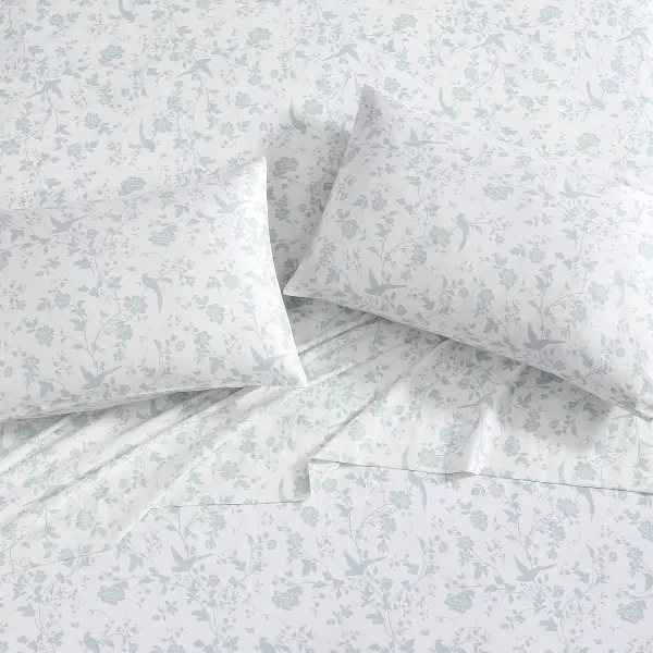Laura Ashley Home - Standard Pillowcase Set, Cotton Sateen Bedding, Smooth &amp; Wrinkle-Resistant 