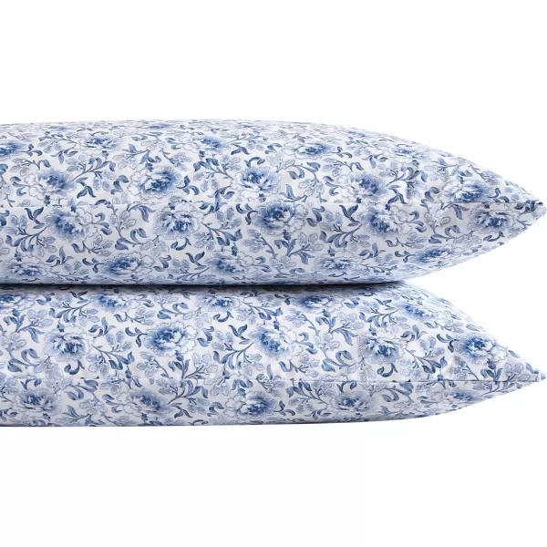 Laura Ashley Home - Standard Pillowcase Set, Cotton Sateen Bedding, Smooth &amp; Wrinkle-Resistant 