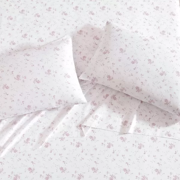Laura Ashley Home - Standard Pillowcase Set, Cotton Sateen Bedding, Smooth &amp; Wrinkle-Resistant 