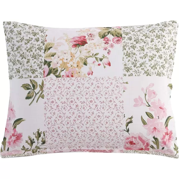 Laura Ashley Home - Twin Comforter Set, Reversible Cotton Bedding, Includes Matching Sham with Bonus Euro Sham &amp; Throw Pillows 