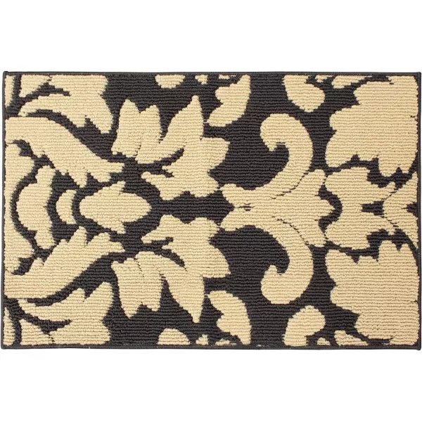 Laura Ashley Kent Plush Knit Microfiber, 20"x60", Accent Rug, Dark Grey/Berber