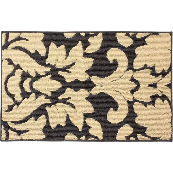 Laura Ashley Kent Plush Knit Microfiber, 20"x60", Accent Rug, Dark Grey/Berber