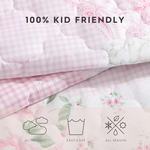 Laura Ashley Kids - Twin Quilt Set, Reversible Kids Bedding with Matching Sham, Ideal for Toddler Bedding Set 