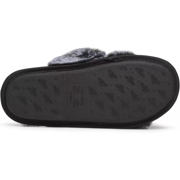 Laura Ashley Ladies Animal Leopard Plush Cross Band Slippers With Memory Foam Insole