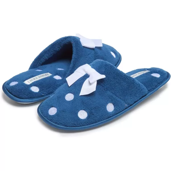 Laura Ashley Ladies Embroidered Soft Terry Scuff Slipper