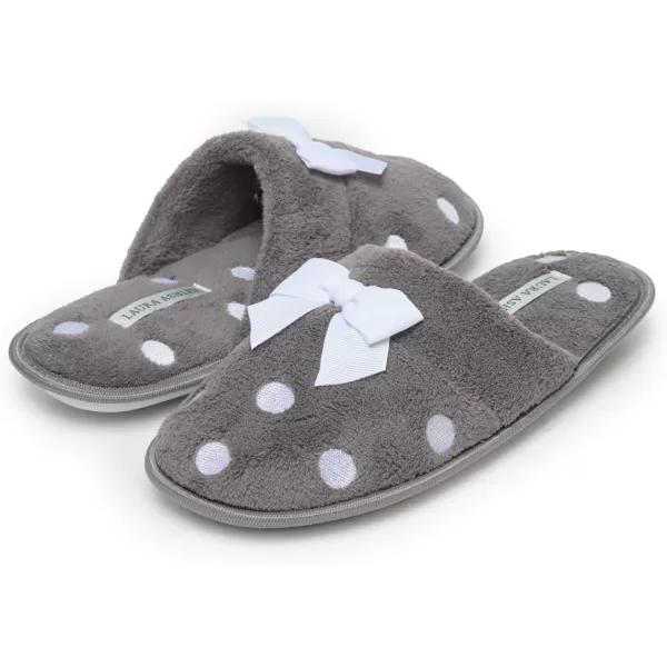 Laura Ashley Ladies Embroidered Soft Terry Scuff Slipper