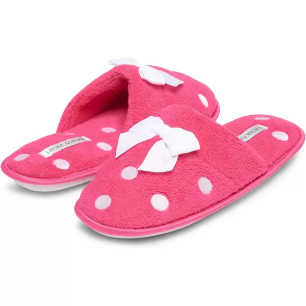 Laura Ashley Ladies Embroidered Soft Terry Scuff Slipper