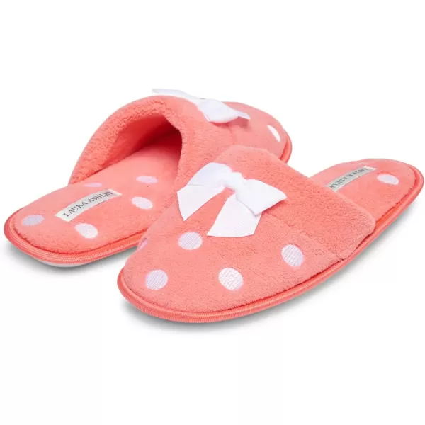 Laura Ashley Ladies Embroidered Soft Terry Scuff Slipper